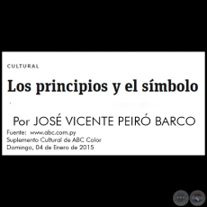 LOS PRINCIPIOS Y EL SMBOLO - Por JOS VICENTE PEIR BARCO - Domingo, 04 de Enero de 2015
